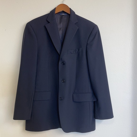 Brooks Brothers Other - Brooks Brothers 346 Blazers Mens 38R Navy Blue Stretch Wool Blend Preppy Office